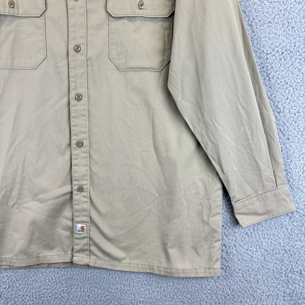 Carhartt Canvas Shirt Mens XL Tan Workwear Chore Outdoor Hunting Safari Grunge - Picture 4 of 11